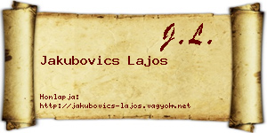 Jakubovics Lajos névjegykártya
