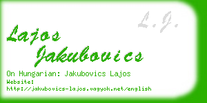 lajos jakubovics business card
